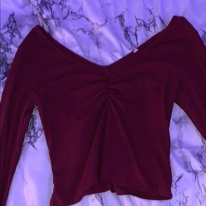 Off the shoulder long sleeve top